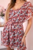 Floral dress tied at the waist black