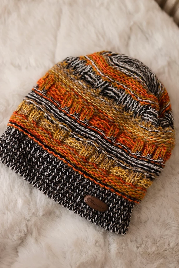 Cap with fleece Patrycja K254 orange+black