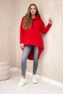 Warm-up Sweatshirt mit langem Rücken und Kapuze rot