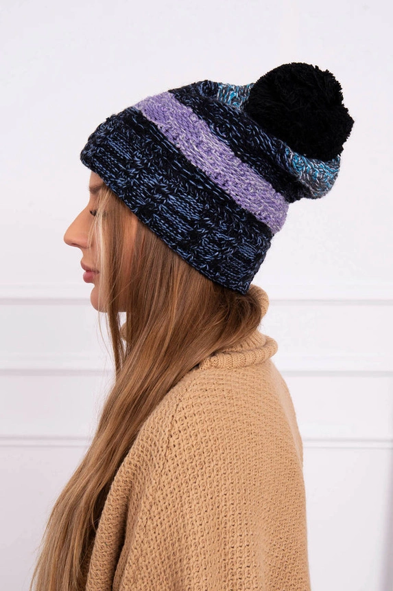 Čapica s fleece Pola K267 námornícka modrá + more