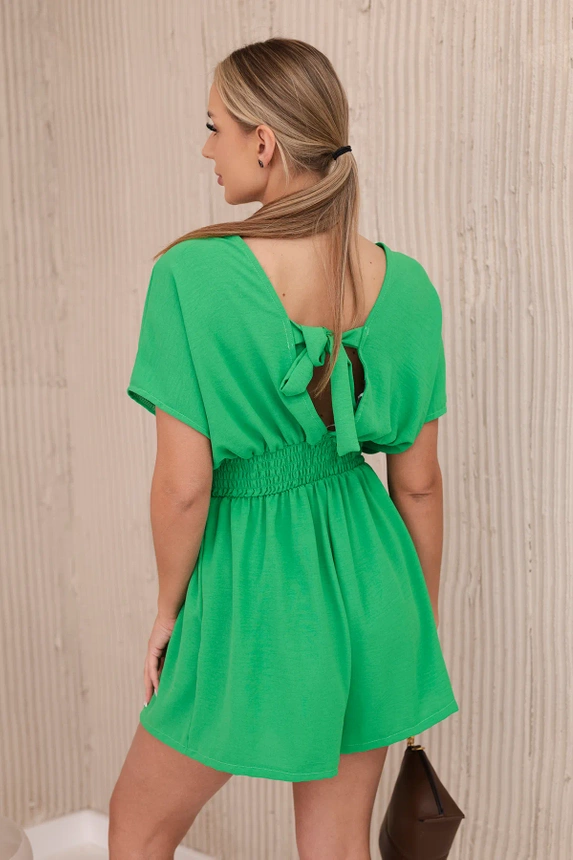 Jumpsuit mit gerüschter Taille hellgrün