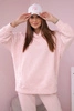 Isoliertes Set mit Kapuzensweatshirt in rosa Melange