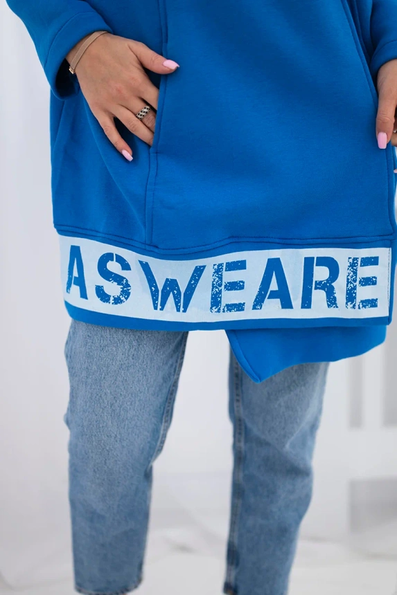 Insulated sweatshirt with a zipper mauve-blue