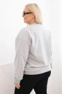 Dámská mikina Plus Size bavlněná basic s kulatým výstřihem šedá