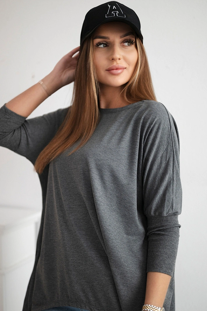 Blouse oversize graphite melange
