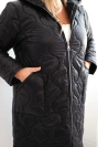 Dámská zimní bunda Plus Size prošívaná s kapucí červená