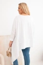 Dámská tunika Plus Size z bavlny s asymetrickým spodkem bílá
