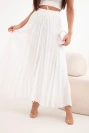 Women's maxi cotton skirt with an elastic waistband camel