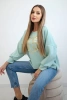 Printed sweatshirt buttery fabric dark mint