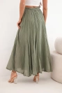 Women's maxi cotton skirt with an elastic waistband camel