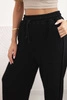Women's cotton cargo pants with pockets and chain beige