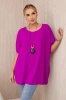 Oversized blouse with pendant violet