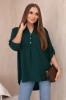 Blouse with a longer back dark green