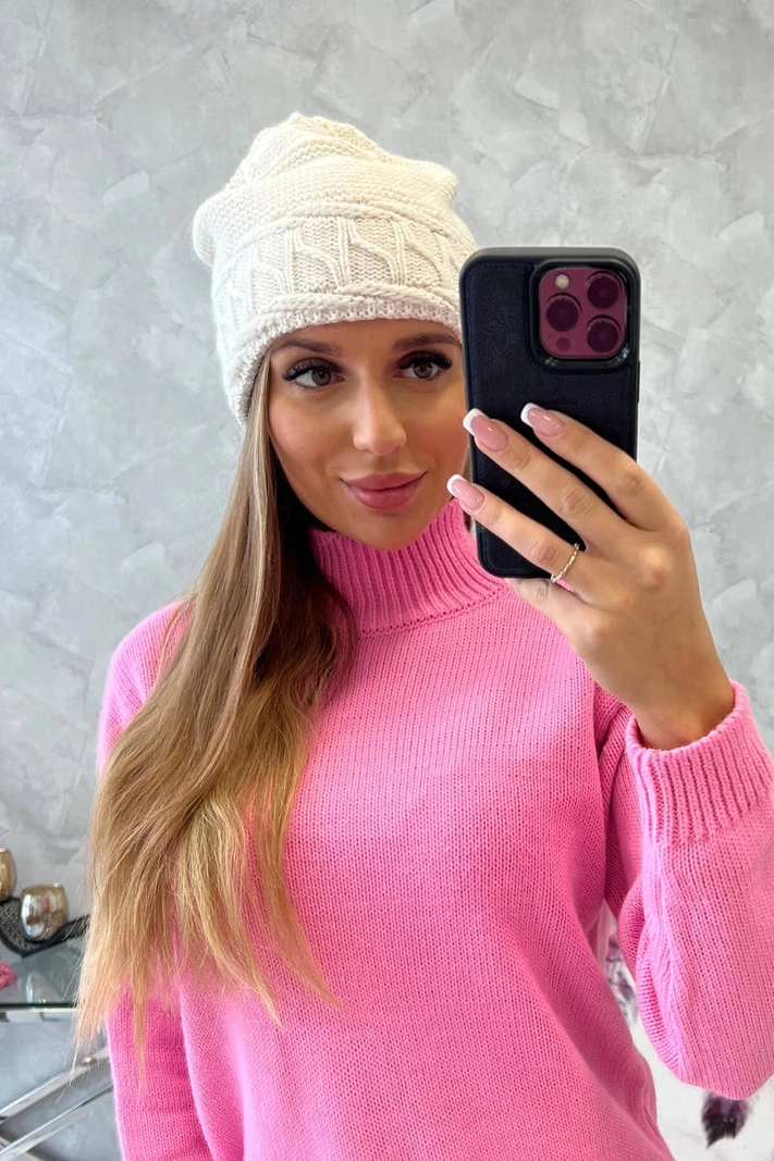 Dámska čiapka Aniela K338 ecru