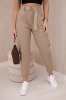 Trousers with wide belt Camel