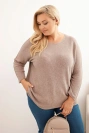 Plus size women's sweater with a boat neckline fango