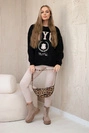 Baumwollset isoliertes sweatshirt + leggings schwarz