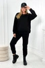 Baumwoll-Set  Kapuzenlose Sweatshirt + Hose schwarz