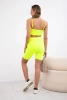 Set with high-waisted pants yellow neon