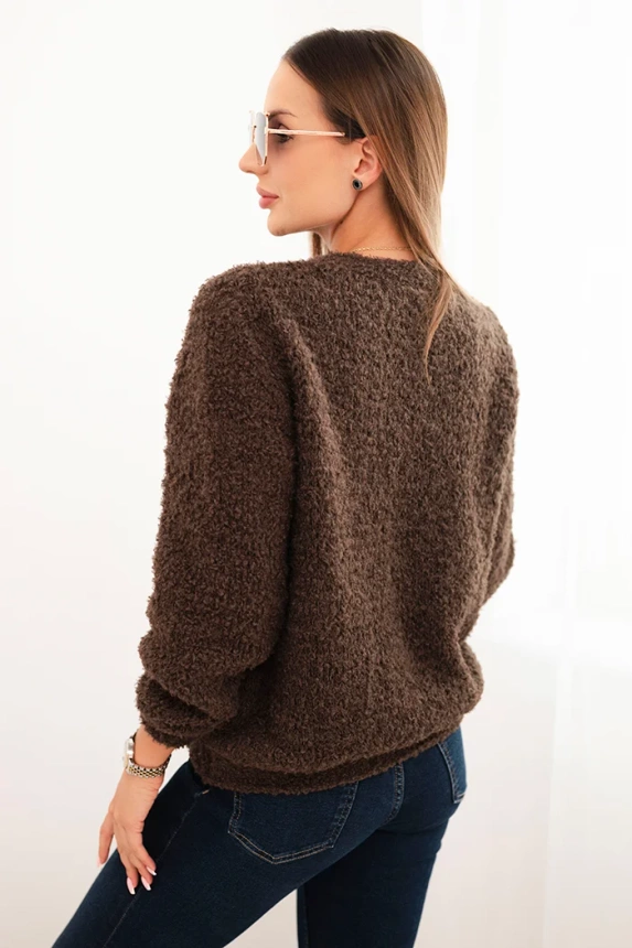Women's sweater made of soft mohair brown