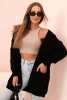 Women's openwork cardigan with pockets black