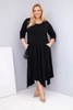 Damenkleid aus Baumwolle Plus Size mit asymmetrischem Saum schwarz