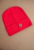 Women's soft alpaca hat with decorative plate raspberry