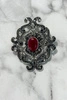 Brooch XZ459-107 silver + red