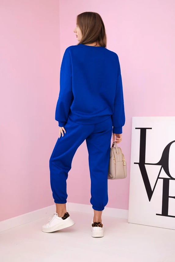 Viskose-Set Sweatshirt + Hose kornblumenblau