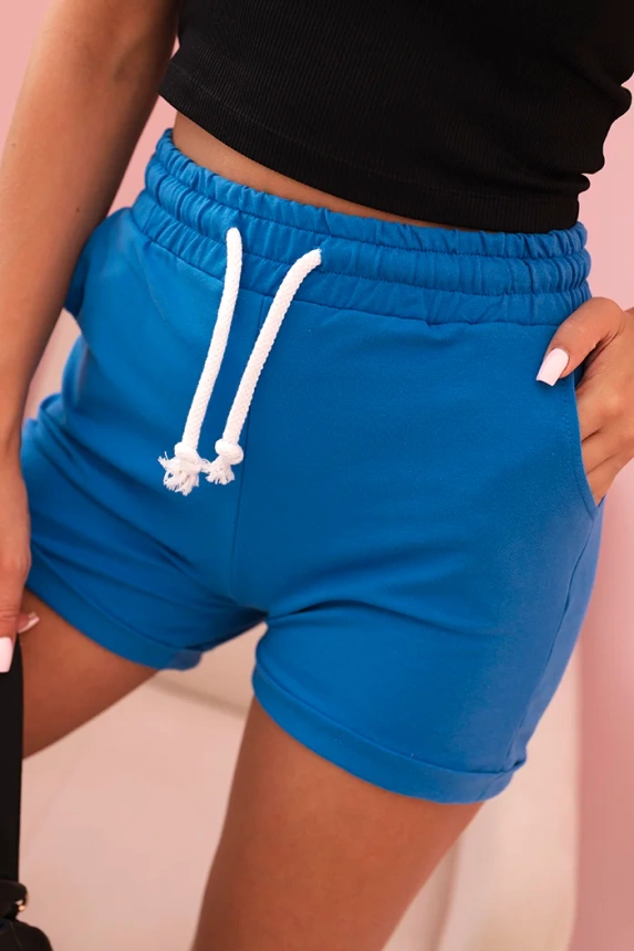 Damen Baumwollshorts mit Gummizug und Bindung in der Taille chabrowe