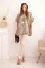 Women's cotton blouse with butterfly motif with short sleeves fango