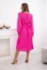 Kleid mit plissiertem Saum gebunden rosa