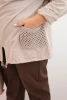 Women's Plus Size oversized cotton sweatshirt long sleeve beige