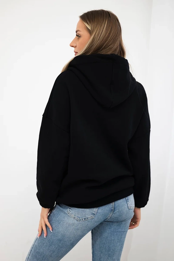 Sweatshirt mit Kapuze schwarz