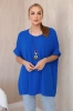 Oversized blouse with pendant cornflower blue