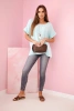 Musselin-Bluse mit Halskette mint
