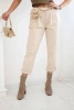 Punto trousers with decorative flower beige