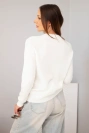 Women's sweater made of baby alpaca with long sleeves and a round neckline ecru
