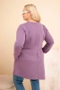 Plus Size women's dress made of viscose with a loose fit and long sleeves purple