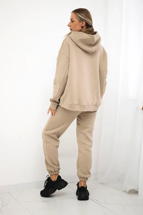 Isoliertes Baumwoll-Set, Sweatshirt + Hose Brooklyn hellbeige
