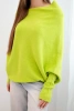 Women's asymmetrical batwing viscose sweater pistachio