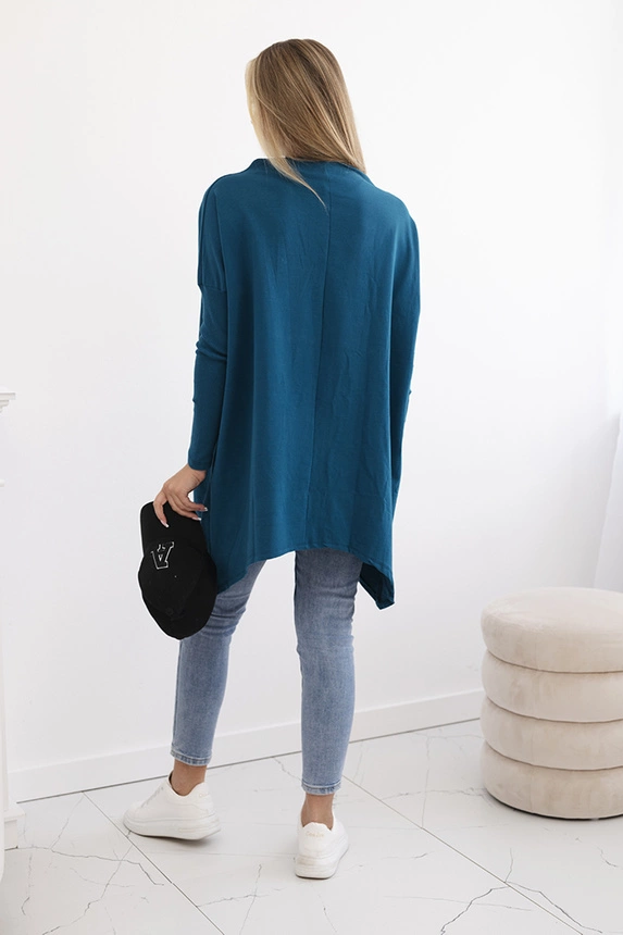 Oversize-Sweatshirt mit asymmetrischen Seiten navy