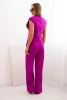 Women's set with a vest and wide-leg pants dark purple