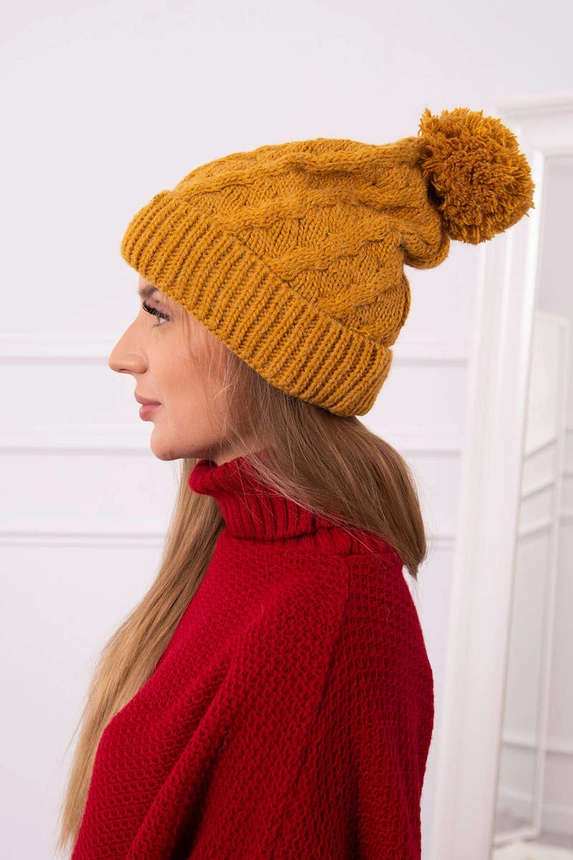 Vilnonė kepurė "Wanda" K281 mustard