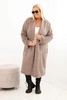 Damenmantel Plus Size aus Viskose ohne Verschluss mit Taschen fango