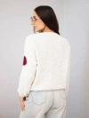 Damenpullover mit bunten Punkten und rundem Ausschnitt hellbeige