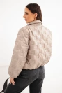 Women's short quilted jacket with collar and zipper fango