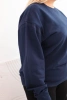 Dámska mikina s okrúhlym výstrihom Plus Size bavlnená basic modrá