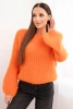 Damenpullover aus Mohair mit Puffärmeln orange