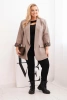 Plus Size women's blazer with a leopard lining fango